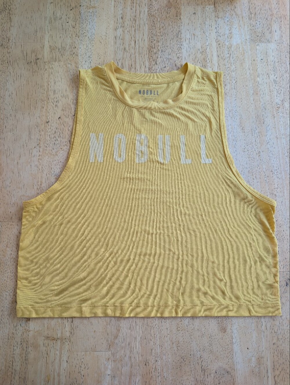 NOBULL Yellow Cropped Muscle Tank Size Small
